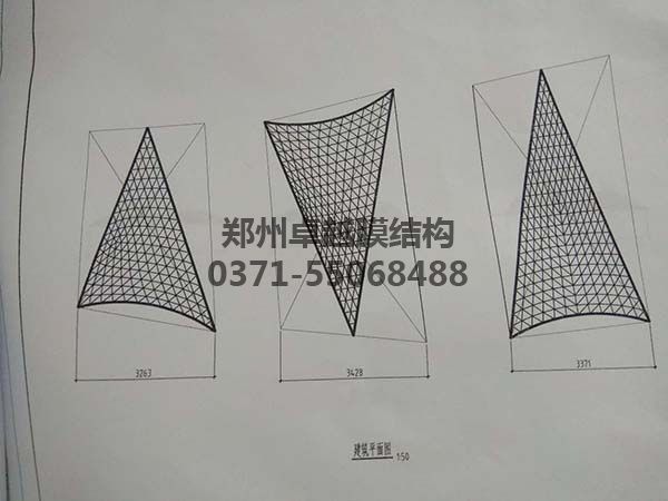 商丘柒悦城商场膜结构屋顶建筑平面图